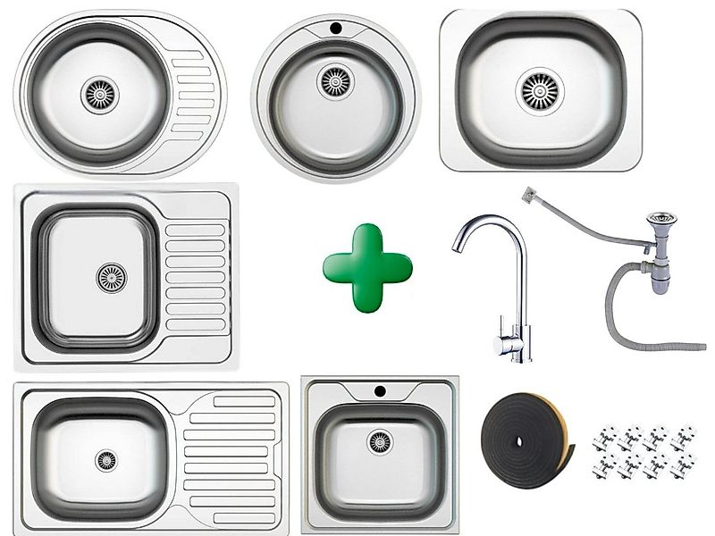 Faizee Home Edelstahlspüle Edelstahl Einbauspülen – Verschiedene Modelle, M günstig online kaufen