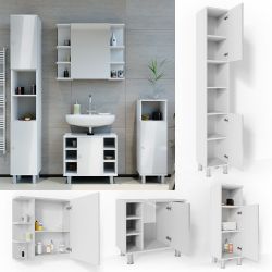 Vicco Badmöbel-Set Fynn, Weiß Hochglanz, 4 günstig online kaufen