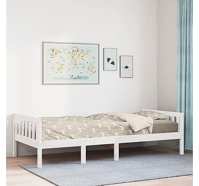 vidaXL Bett, Kinderbett ohne Matratze Weiß 90x190 cm Massivholz Kiefer günstig online kaufen