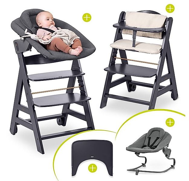 Hauck Hochstuhl Beta Plus Dark Grey - Newborn Set, Babystuhl ab Geburt inkl günstig online kaufen