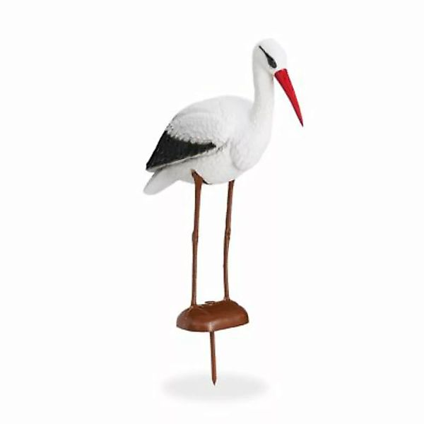 relaxdays Gartenfigur Storch weiß-kombi günstig online kaufen