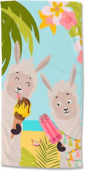 good morning Strandtuch »Happy Lamas«, (1 St., Strandtuch 75 x 150 cm), Mik günstig online kaufen