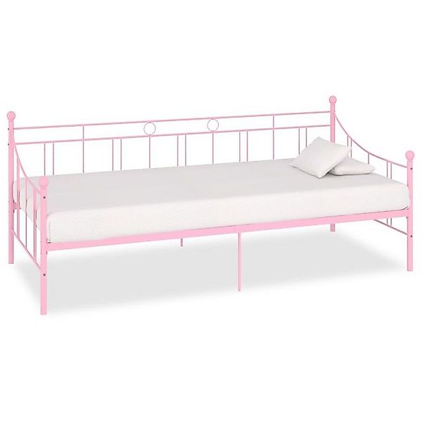 furnicato Bettgestell Tagesbett-Rahmen Rosa Metall 90×200 cm günstig online kaufen