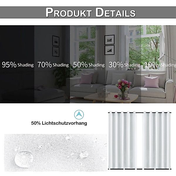Qelus Gardine Wasserdicht Gardine Outdoor,Winddicht Vorhang günstig online kaufen
