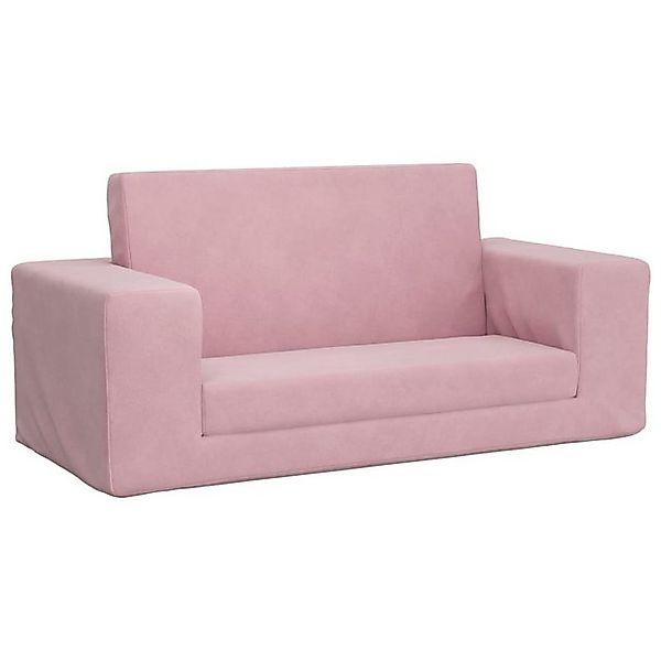 vidaXL Kindersofa, Kinder Schlafsofa 2-Sitzer Rosa Weicher Plüsch günstig online kaufen
