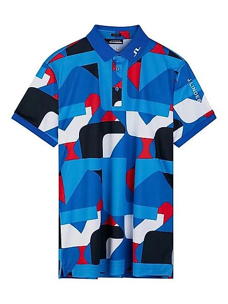 J.LINDEBERG Poloshirt J.Lindeberg Golfpolo Tour Tech Print Blau / Weiß / Ro günstig online kaufen