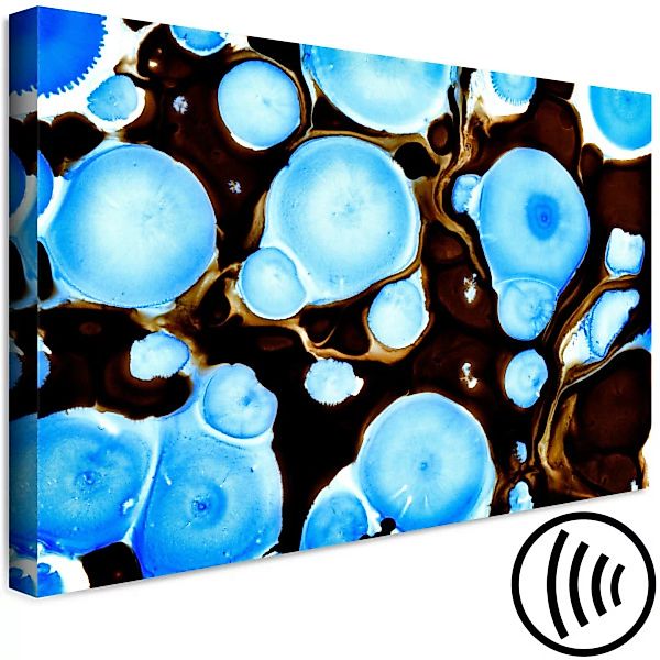 Wandbild Bio-Formen - Abstraktion in leuchtendem Blau und dunklem Bronzeton günstig online kaufen