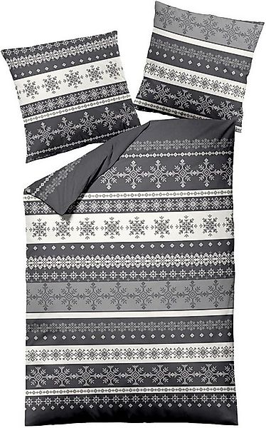 Dormisette Bettwäsche Biber Bettwäsche NORWEGER tolle Strickoptik made in G günstig online kaufen