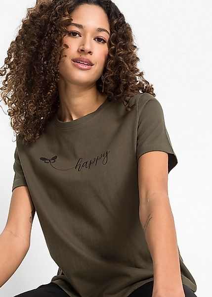 bonprix T-Shirt bequeme Passform, Kurzarm, mit Rundhalsausschnitt günstig online kaufen