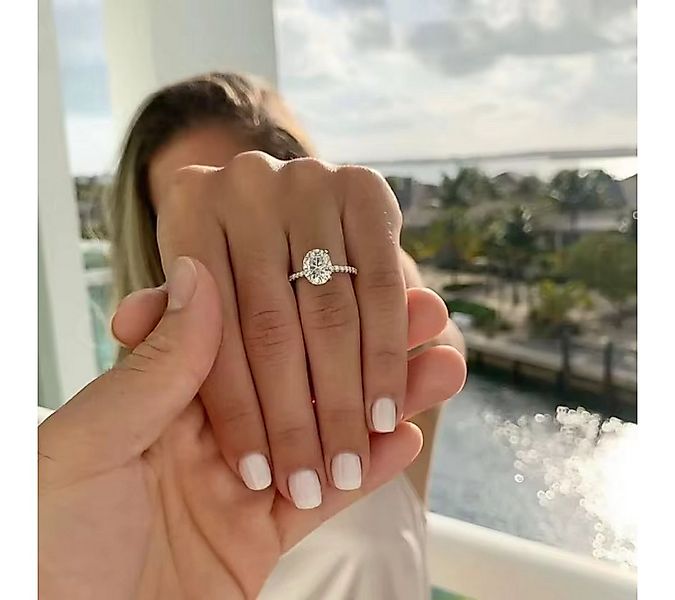 ROUGEMONT Verlobungsring Eleganter Damen Verlobungsring Ovalschliff 925 Ste günstig online kaufen