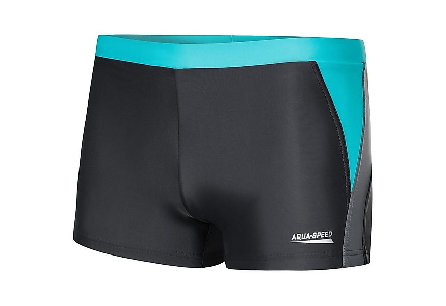 Aqua Speed Badehose für Herren Dario Schwimmhose eng Stretch Grau Türkis XL günstig online kaufen