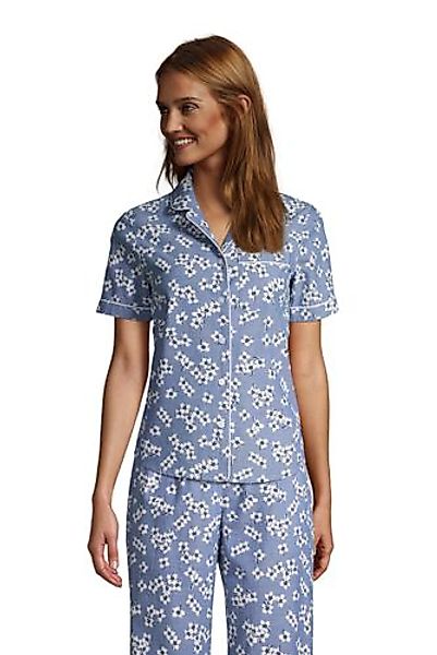 Draper James Kurzärmeliges Chambray-Pyjamahemd in Petite-Größe, Damen, Größ günstig online kaufen