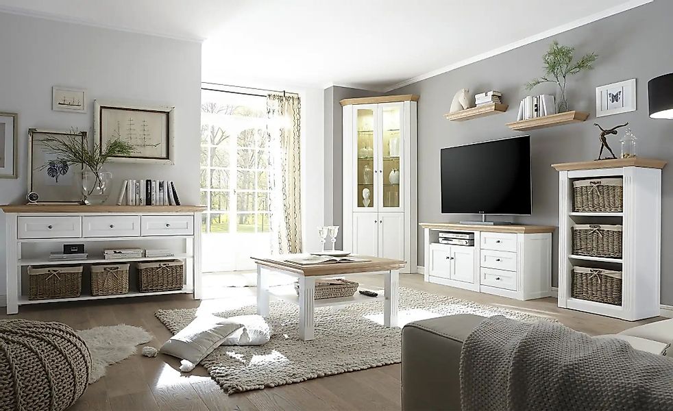 maison bleue TV-Element  Petit Chalet ¦ weiß ¦ Maße (cm): B: 141 H: 67 T: 4 günstig online kaufen