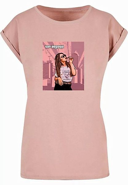 Merchcode T-Shirt Merchcode Damen Ladies Grand - San Antonio Extended Shoul günstig online kaufen