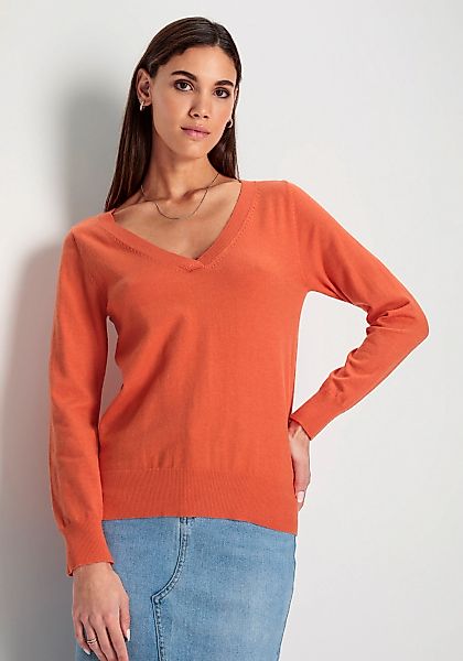 HECHTER PARIS V-Ausschnitt-Pullover, in melange Optik günstig online kaufen