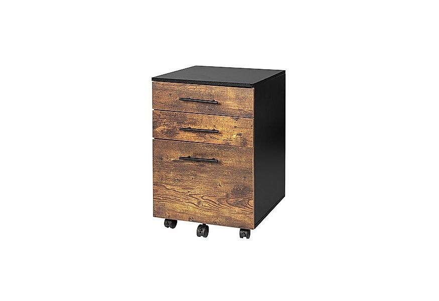 relaxdays Rollcontainer mit Hängeregist, Industrial-Schwarz günstig online kaufen