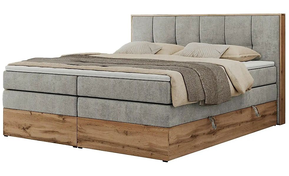 Boxspringbett mit Bettkasten Albero 1 King ¦ grau ¦ Maße (cm): B: 208 H: 11 günstig online kaufen