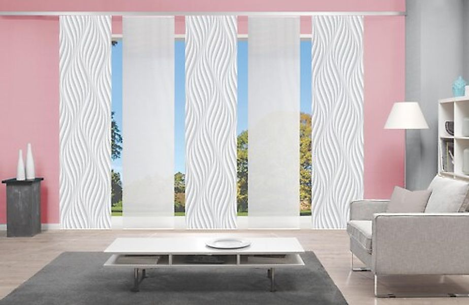 Vision S Schiebegardine »5ER SET WAVE« Paneelwagen 5 Stk. tlg. HxB: 260x60, günstig online kaufen