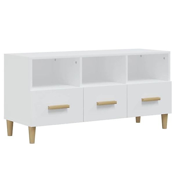 vidaXL TV-Schrank Hochglanz-Weiß 102x36x50 cm Holzwerkstoff 812606 günstig online kaufen