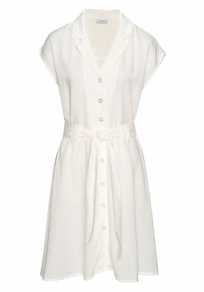 LASCANA Hemdblusenkleid, (mit Bindegürtel), aus Leinenmix günstig online kaufen
