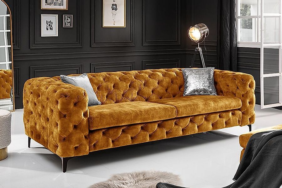 riess-ambiente 3-Sitzer MODERN BAROCK 235cm senfgelb günstig online kaufen