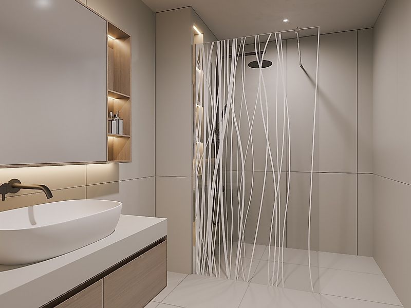 Duschtrennwand Seitenwand italienische Dusche - 140 x 200 cm - DANNA günstig online kaufen