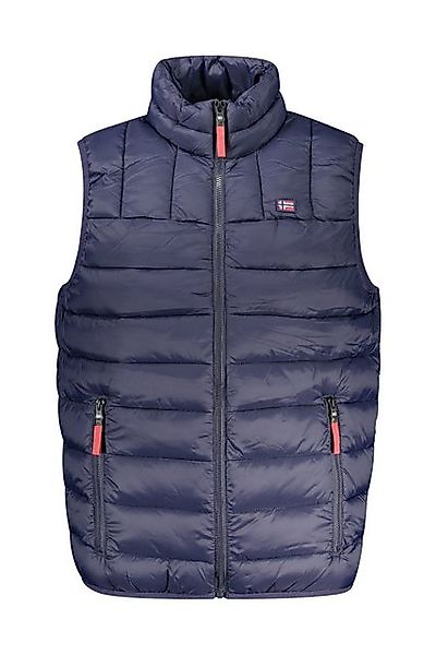 NORWAY 1963 Outdoorjacke Ärmellose Herrenweste Blau mit Taschen & Kontrastd günstig online kaufen