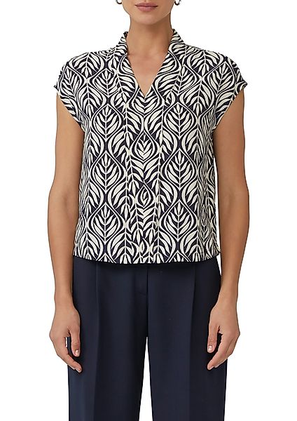 s.Oliver BLACK LABEL Kurzarmbluse mit All-Over günstig online kaufen