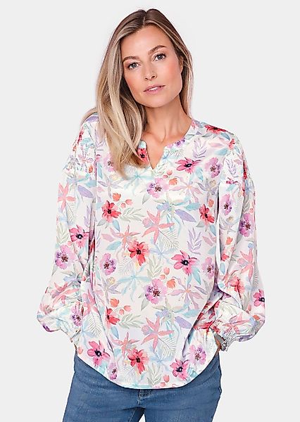 GOLDNER Druckbluse Kurzgröße: Druckbluse aus Polyester günstig online kaufen