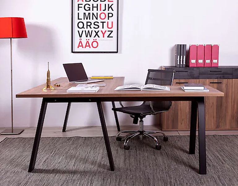 Composad Eckschreibtisch »Davinci«, mit 3 Metallbeinen, 140x150 cm, 100% re günstig online kaufen