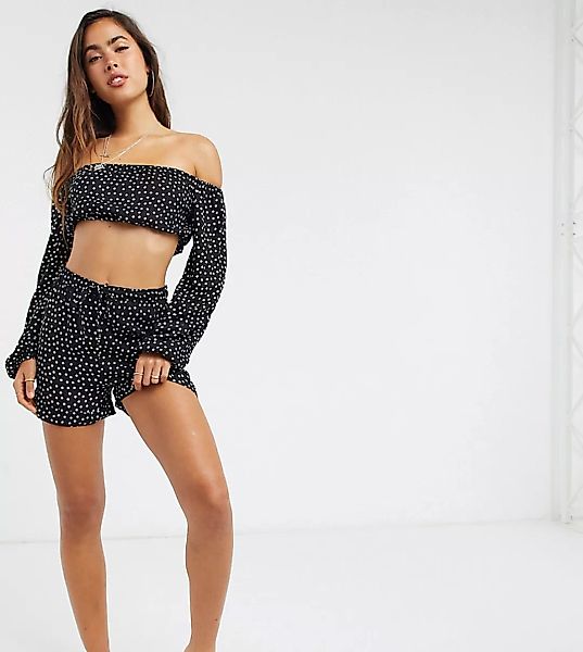 Esmee – Exclusive – Gepunktete Strand-Shorts mit Kordelzug-Mehrfarbig günstig online kaufen