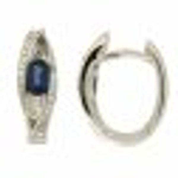 Creolen 585/- Weißgold Brillant Saphir günstig online kaufen