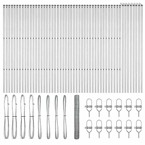 vidaXL Zaunpfosten Silber 100 x 1 m 36 mm Maschenweite Stahl 3353028 günstig online kaufen