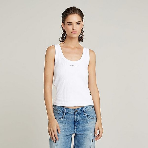 G-STAR Tanktop Slim Rib Tank mit Markenschriftzug auf der Brust günstig online kaufen