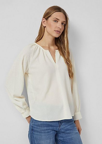 s.Oliver Langarmbluse Bluse Elastische strukturierte Bluse mit weitem Arm günstig online kaufen