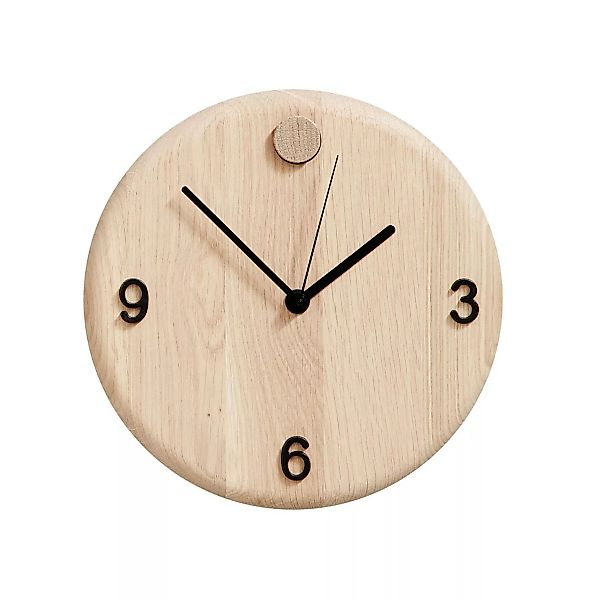 Andersen Furniture - Wood Time Wanduhr Ø22cm - eiche weiß/Zahlen (3,6,9) au günstig online kaufen