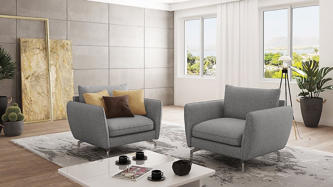 S-Style Möbel Sessel Benita mit Silber günstig online kaufen