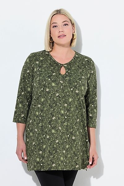 Ulla Popken Longshirt Longshirt A-Linie Rundhalsausschnitt günstig online kaufen