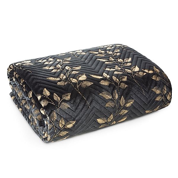 Eurofirany Tagesdecke Glamour Black, Samtdecke Velours günstig online kaufen