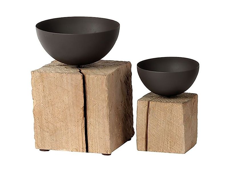 Eisenleuchter Sophia auf Holzwürfel 15 cm günstig online kaufen