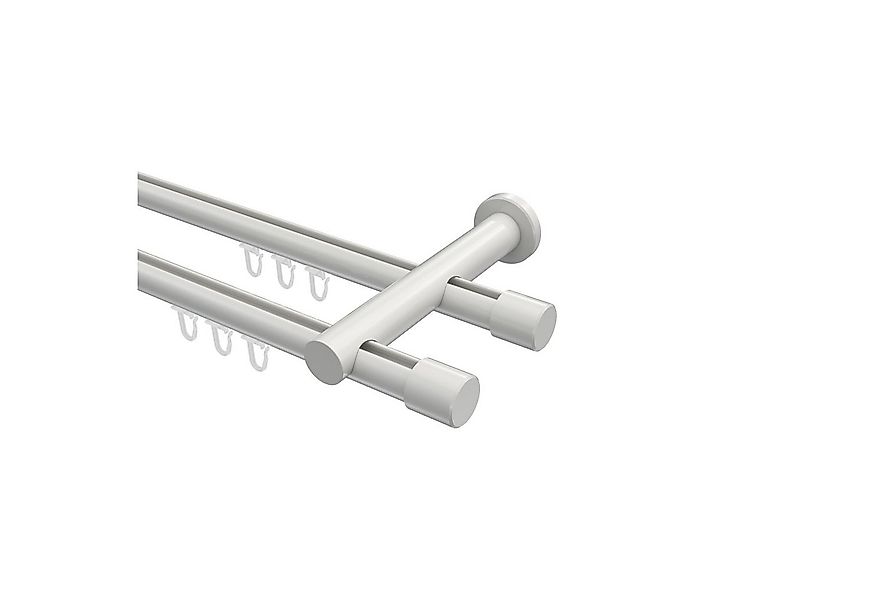 INTERDECO Gardinenstange Platon Santo, Ø 20 mm, 2-läufig, Wandmontage, Weiß günstig online kaufen