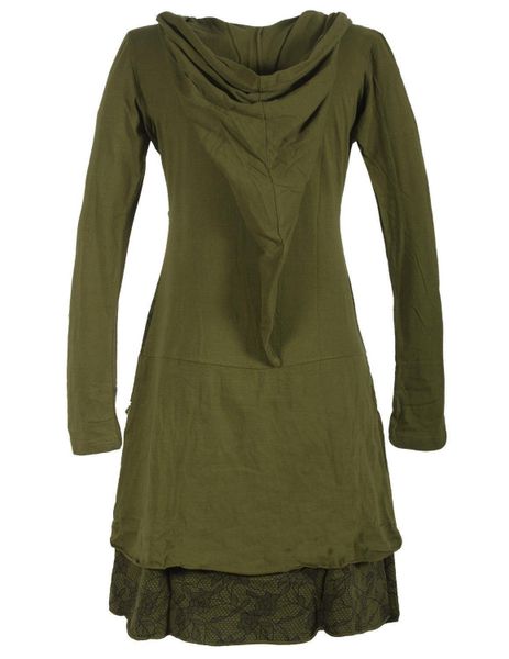 Vishes Jerseykleid Langarm Lagenlookkleid mit Zipfelkapuze günstig online kaufen
