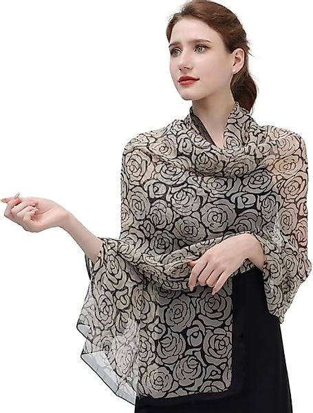 YRIIOMO Seidenschal Eleganter Schal mit floralen günstig online kaufen