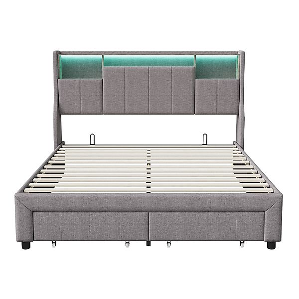 Furnishings Home Polsterbett LED Doppelbett Stauraumbett günstig online kaufen