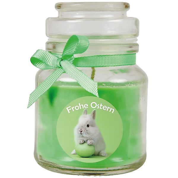 HS Candle Duftkerze & Glas Ostern Grün Bonbon 30h Hase & Ei günstig online kaufen