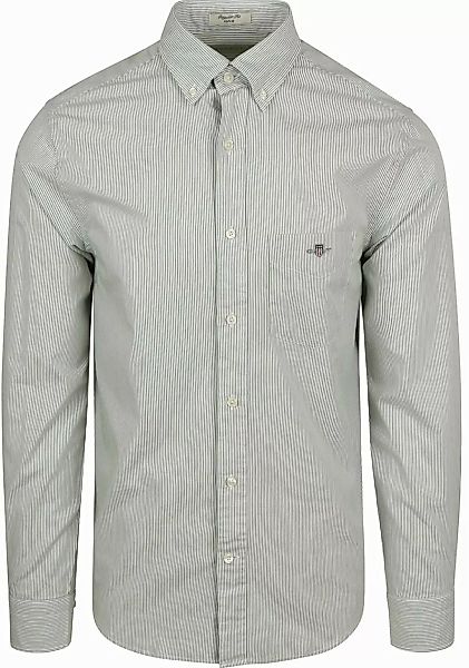 Gant Poplin Banker Hemd Stripe Grun - Größe XL günstig online kaufen