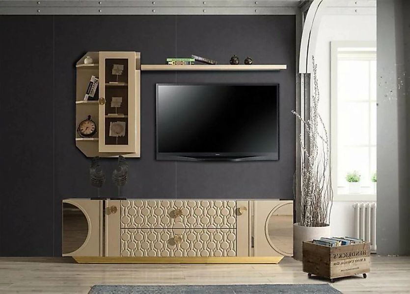 JVmoebel TV-Schrank Tv Schrank Kommode+Wandregal wohnzimmer moderne holz de günstig online kaufen