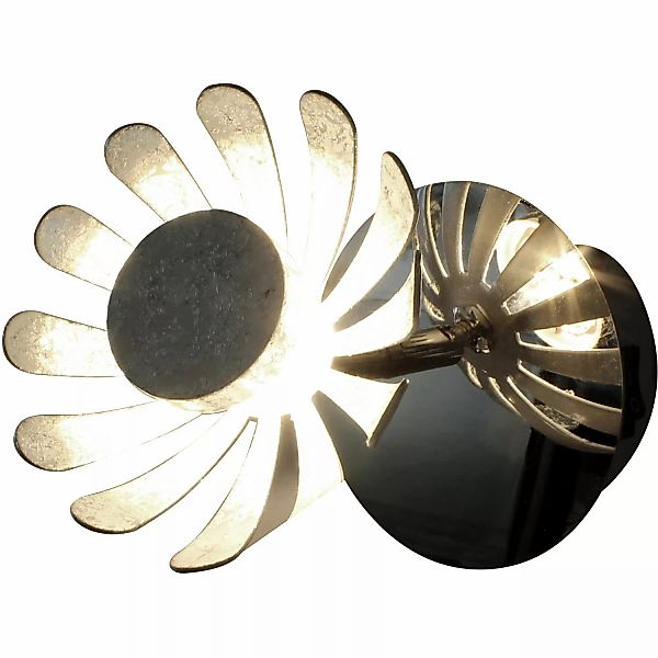 Luce Design LED-Wandleuchte Bloom-Spots 9022 SI 1-flammig Silber Ø 10 cm günstig online kaufen