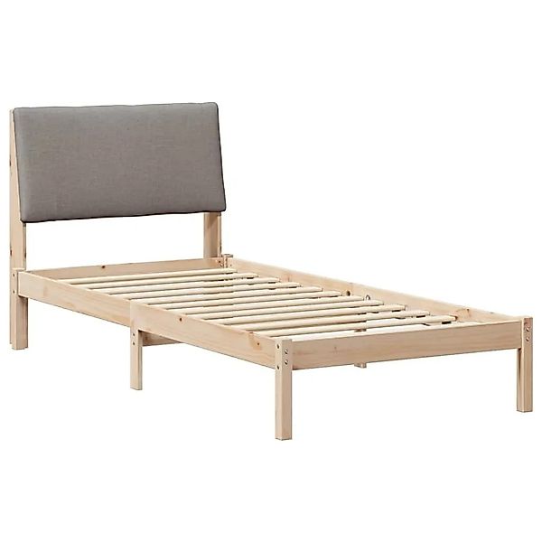 vidaXL Bettgestell Braun und Taupe 90 x 200 cm Massivholz Kiefer 878777 günstig online kaufen