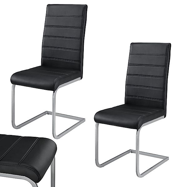 Juskys Freischwinger Vegas, hohe Rückenlehne, pflegeleicht, günstig online kaufen